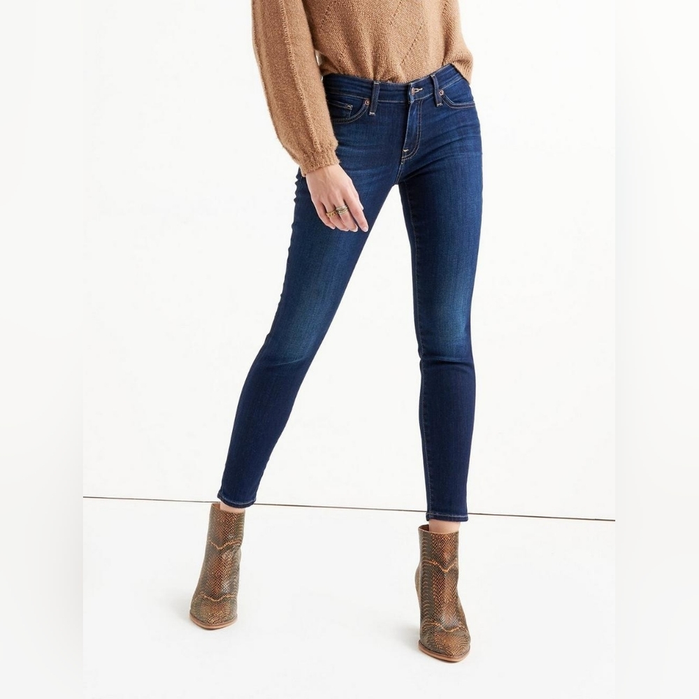 Lucky Brand Mid Rise Ava Crop Skinny Jeans Womens, 6/28 Dark Blue Wash Denim